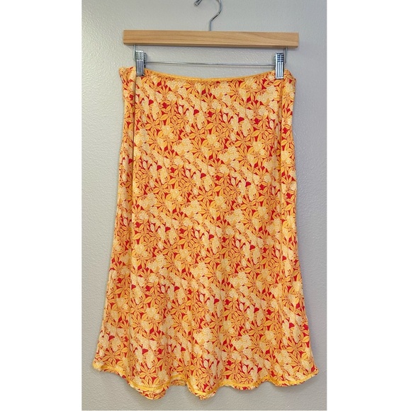 GAP Vintage Y2K 2001 Floral Yellow Red Orange Flowy Skirt - Picture 9 of 9